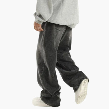 Men's Straight Fit Wide Leg Jeans