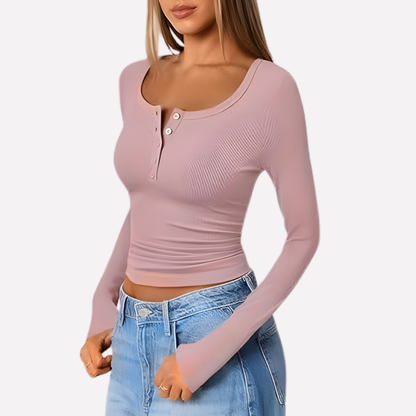Women's Long Sleeve Henley Shirt