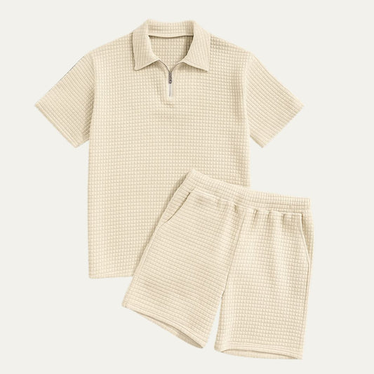 Men's Polo Shorts Set Red - Fashinoza
