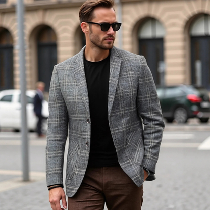 Merrifield Men's Slim Fit Blazer Checked Lightweight