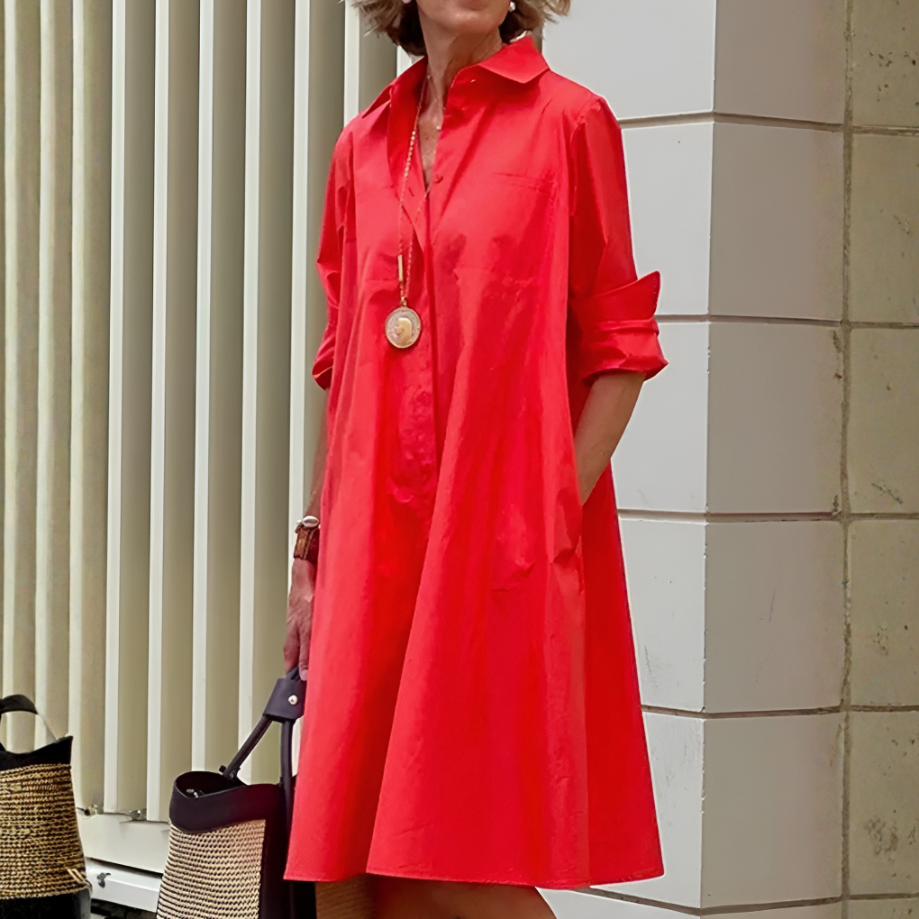 Women's Polo Dress Cotton Casual - Fashinoza