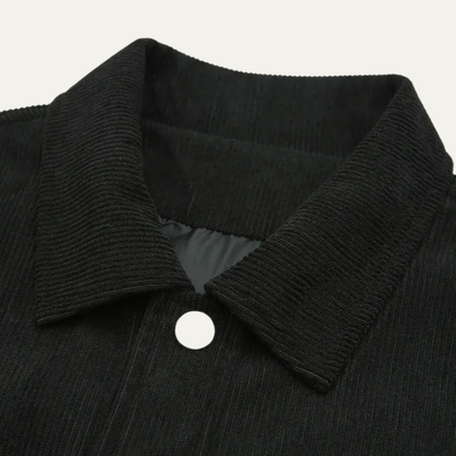 Men's Corduroy Jacket Button Up Lapel Casual Brown