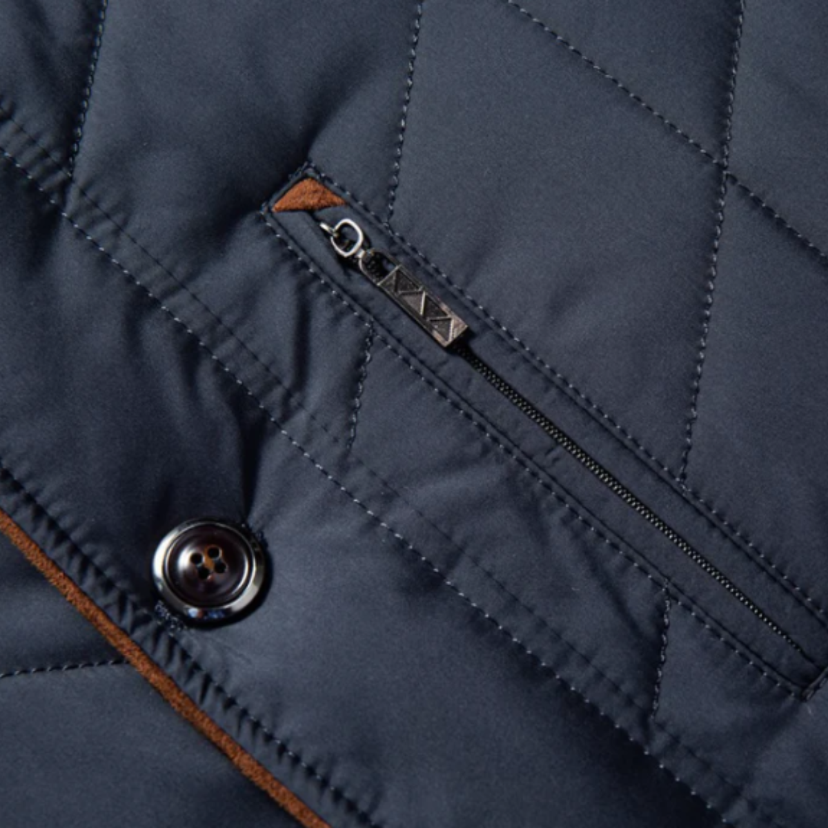 Men's Quilted Padded Winter Jacket Velvet Collar
