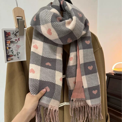 Comfy Plaid Tassel Scarf Soft Warm Double Sided