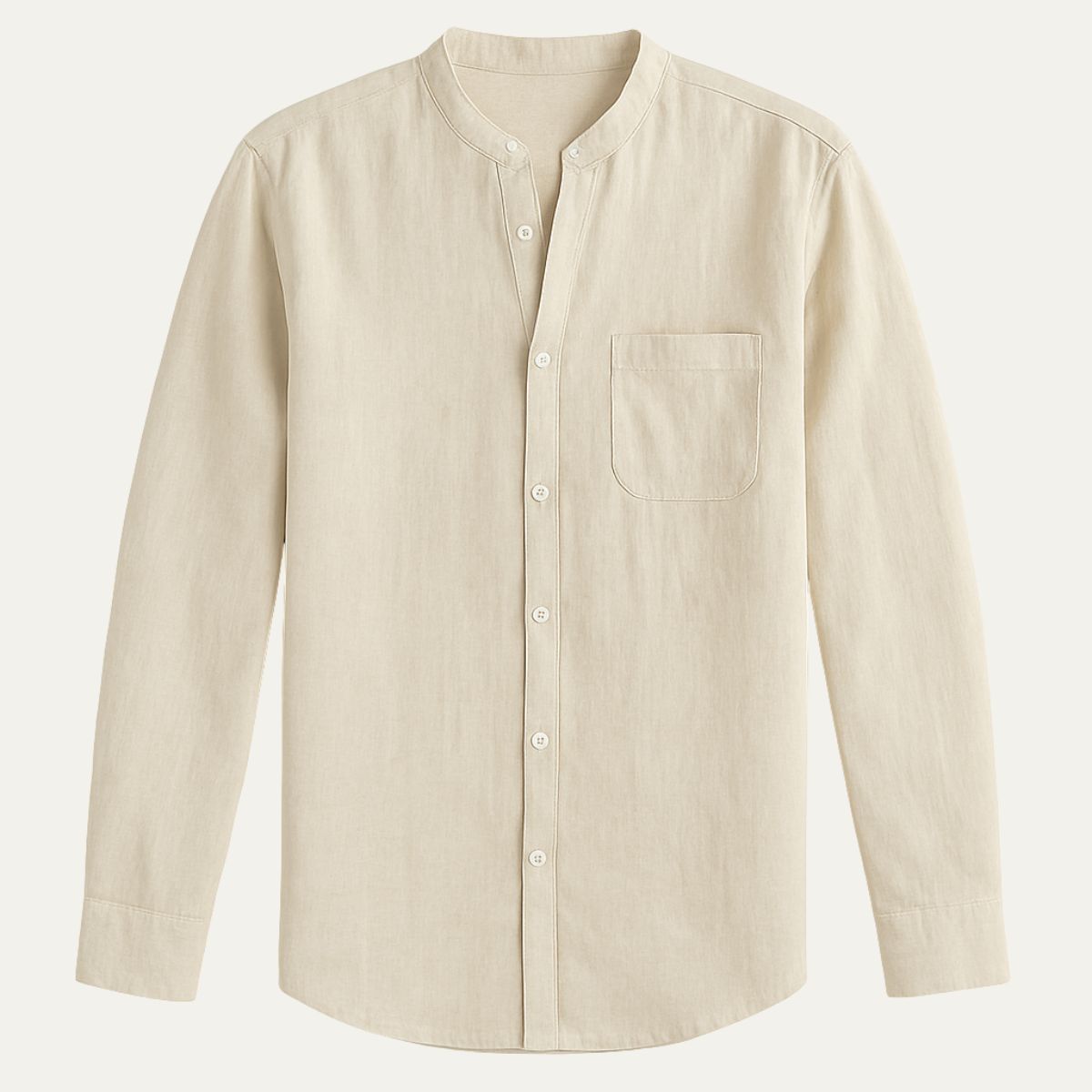Men's Linen Long Sleeve Shirt - Fashinoza