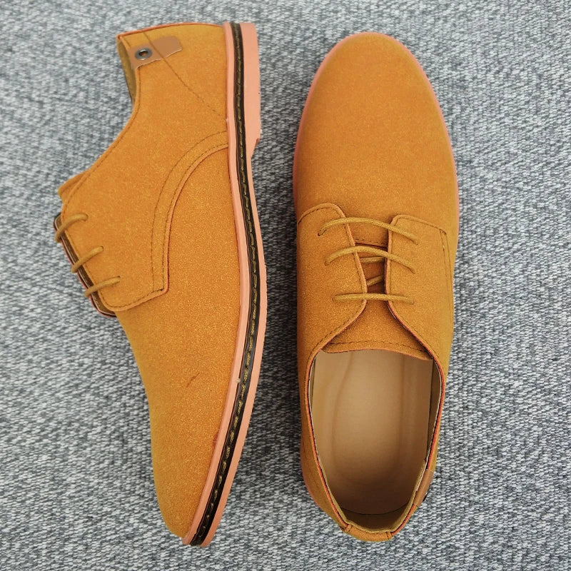 Men's Suede Leather Oxford Shoes - Fashinoza
