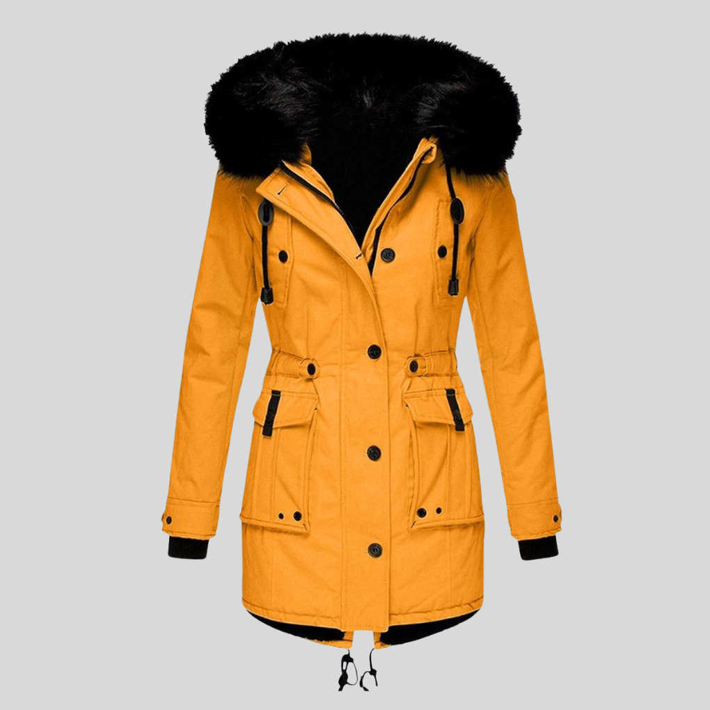 Women's Hooded Winter Coat With Pockets - Fashinoza