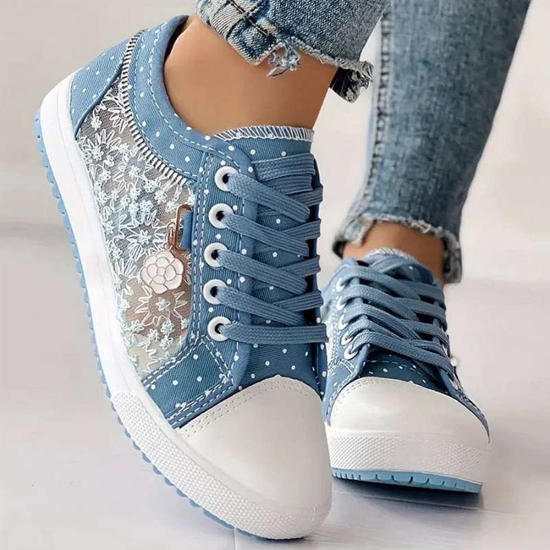 Women's Casual Sneakers Floral Panels