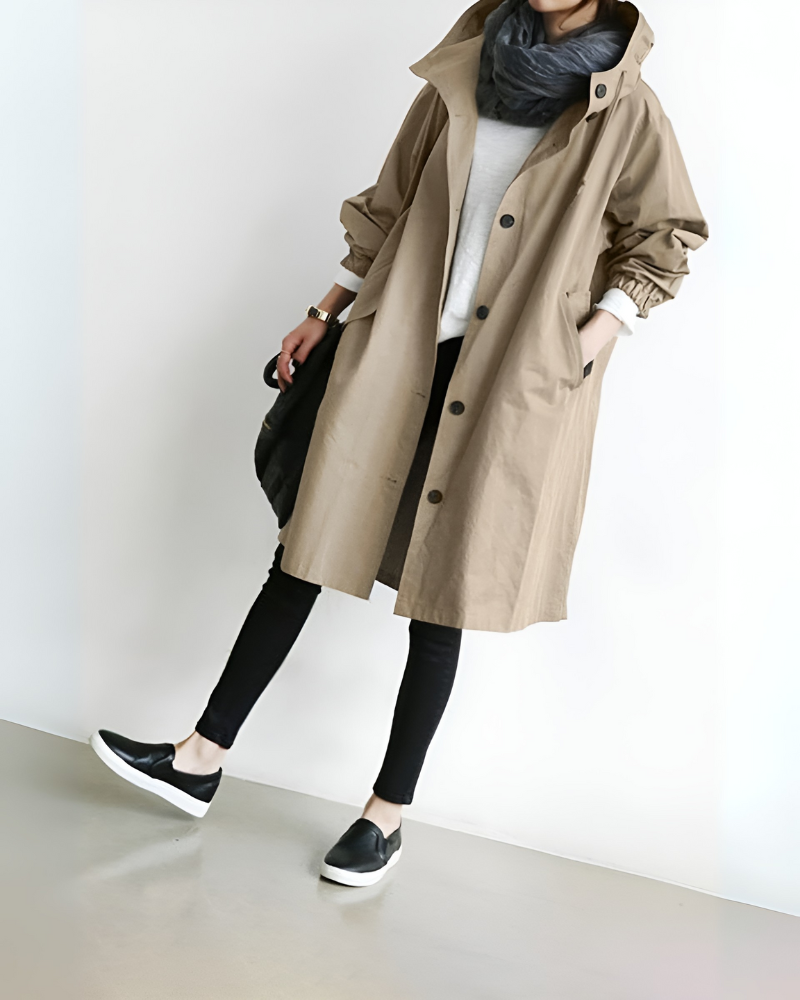 Women's Hooded Trench Coat Classic
