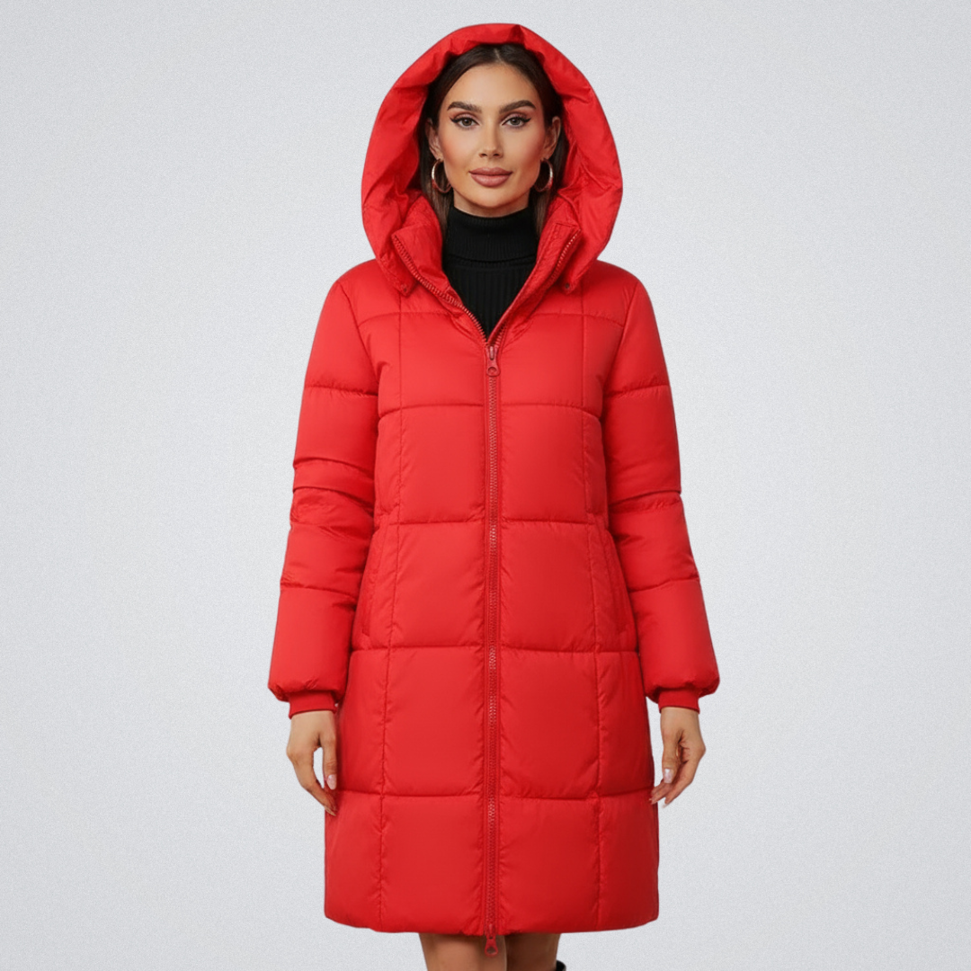 Hooded Longline Quilted Puffer Coat