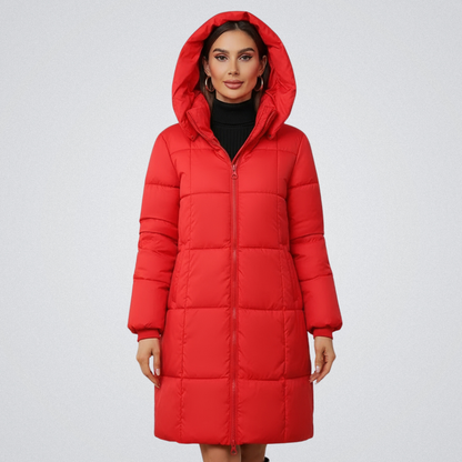 Hooded Longline Quilted Puffer Coat