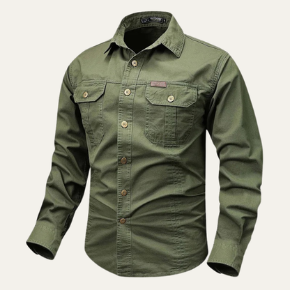 Men's Tactical Shirt Cotton with Multiple Pockets