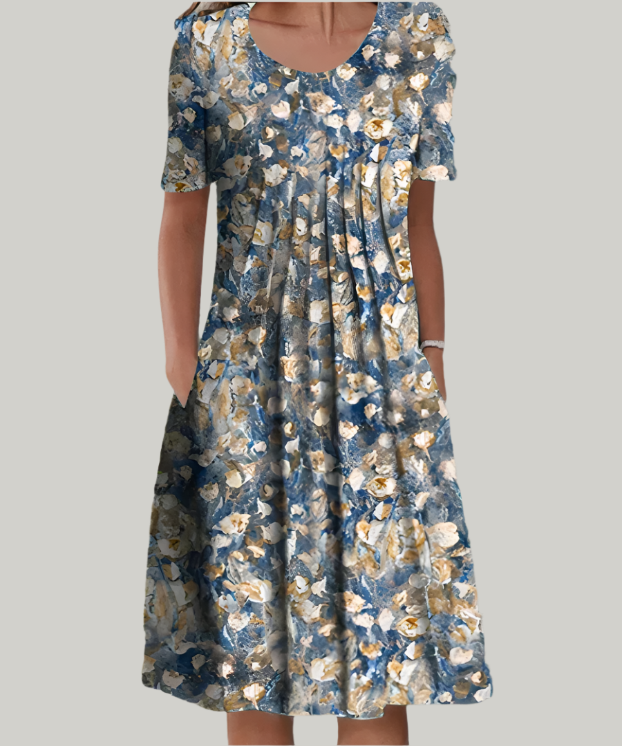 Women's Short Sleeve Floral Print Dress