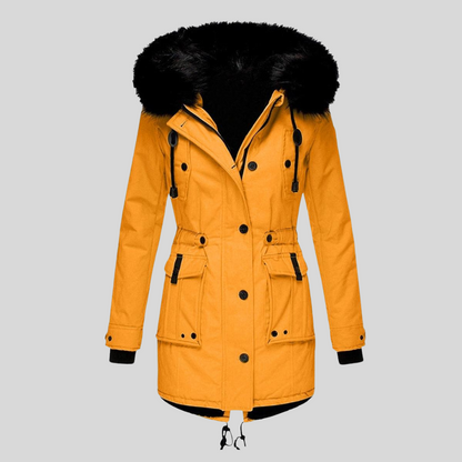 Women's Hooded Winter Coat Waterproof With Pockets - Fashinoza