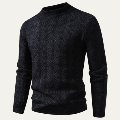 Men's Crew Neck Knit Sweater Geometric Pattern Warm