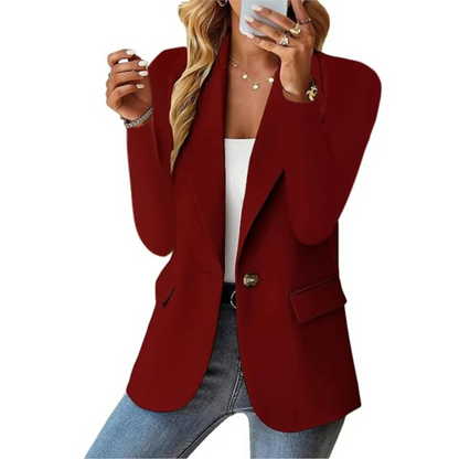 Women's Slim Fit Blazer Long Sleeve Buckle Detail