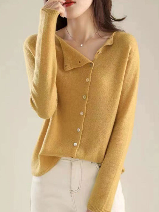 Women's Asymmetric Cardigan Long Sleeves - Fashinoza
