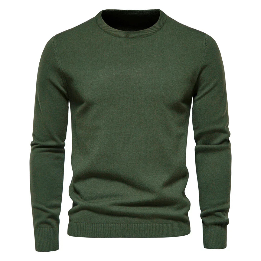 Men's Long Sleeve Sweater Solid Design