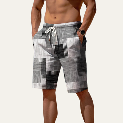 Men's Checked Summer Shorts Drawstring Casual
