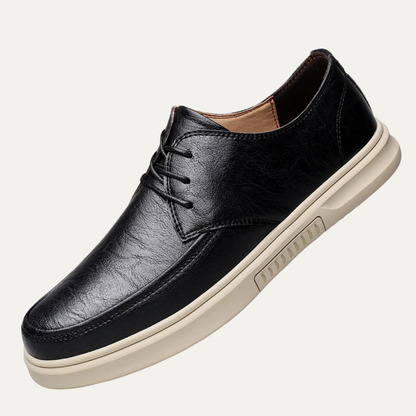Men's Leather Look Sneakers Comfortable Lace Up