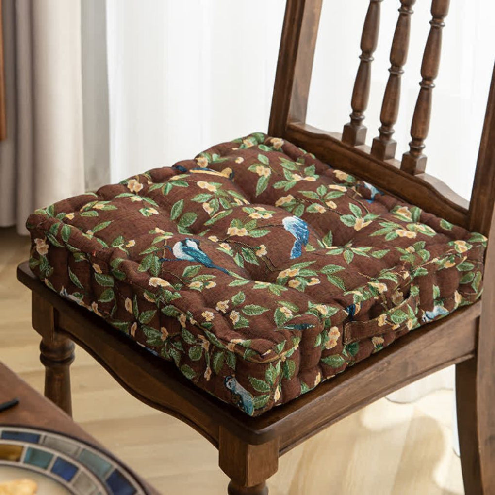 Padded Chair Cushion With Ties For Dining Patio Chairs