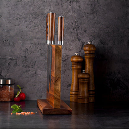 Magnetic Wood Knife Block