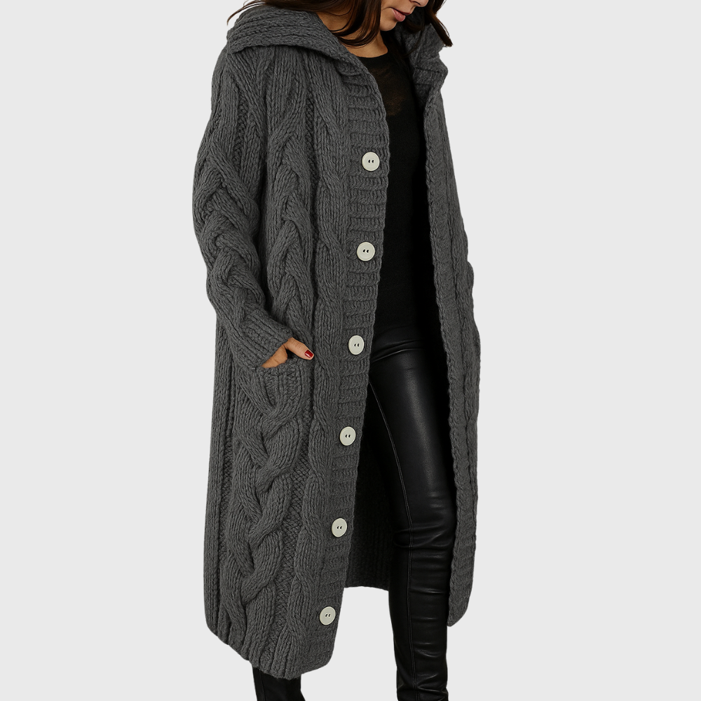 Women's Knitted Button Front Coat