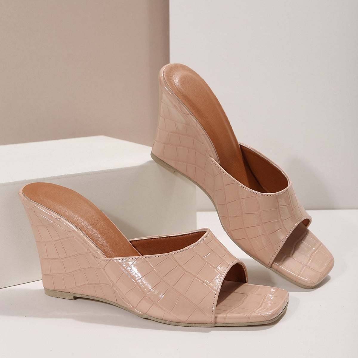 Women's Leather Wedge Shoes Cushioned