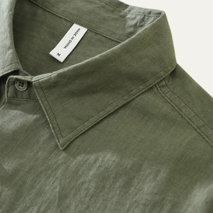Men's Linen Casual Shirt Green
