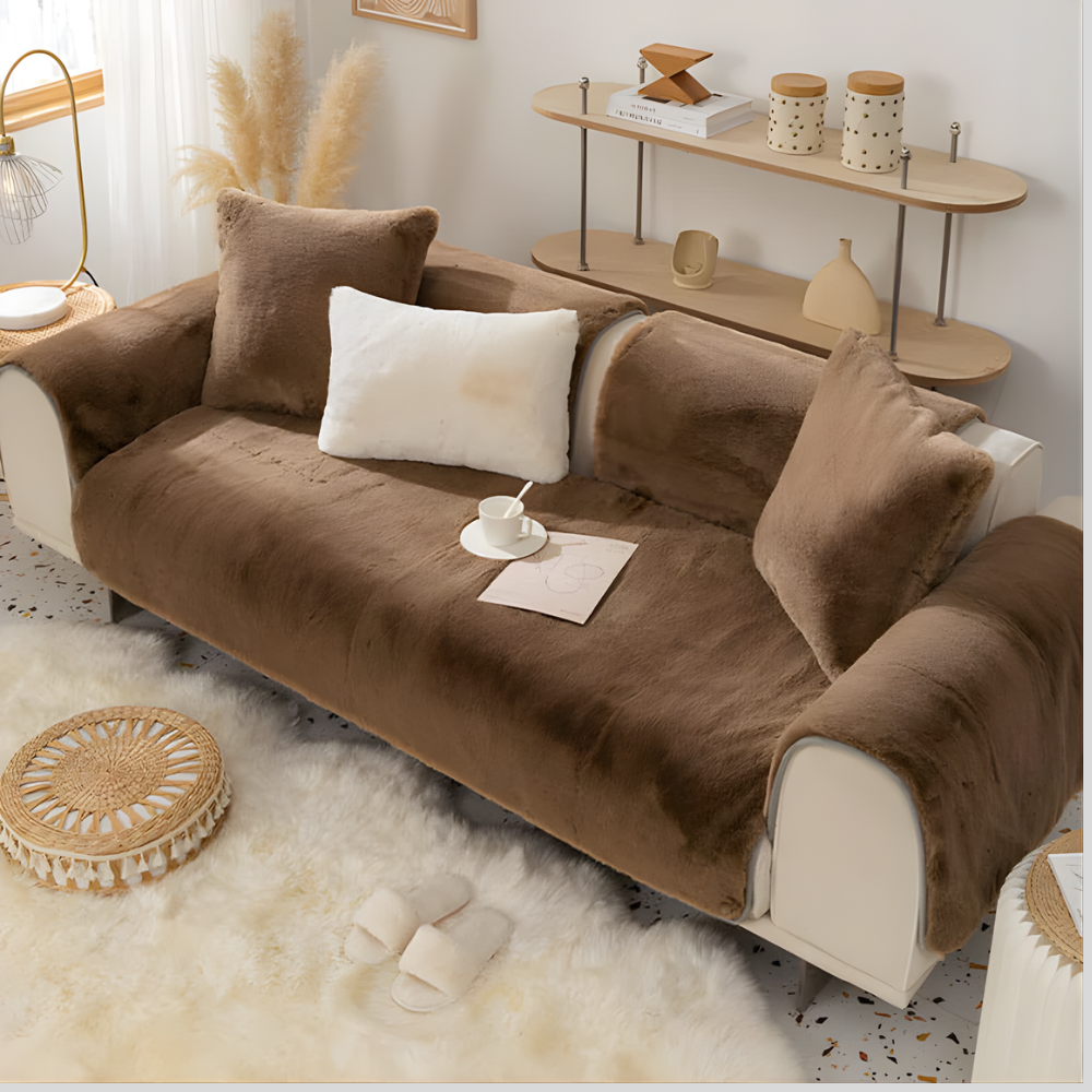 Faux Fur Sectional Sofa Slipcover