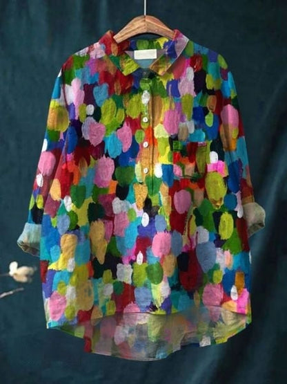 Maya | Women Floral Button Front Pocket Blouse
