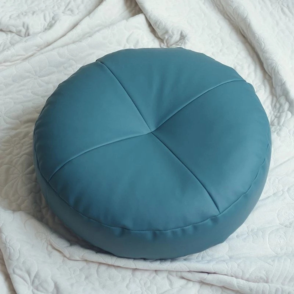 Japanese Style Leather Cushion Minimalist Nappa Leather Brown