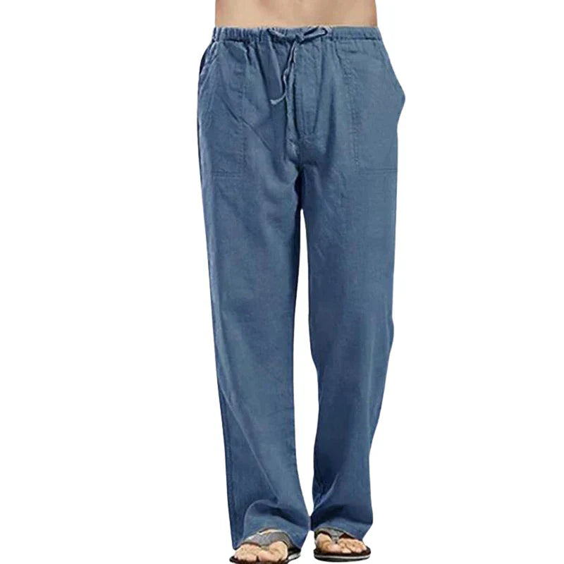 Men's Linen Pants Breathable Oversized Fit
