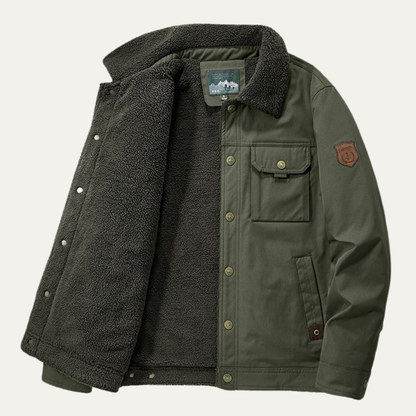 Men's Winter Windproof Sherpa Jacket With Pockets