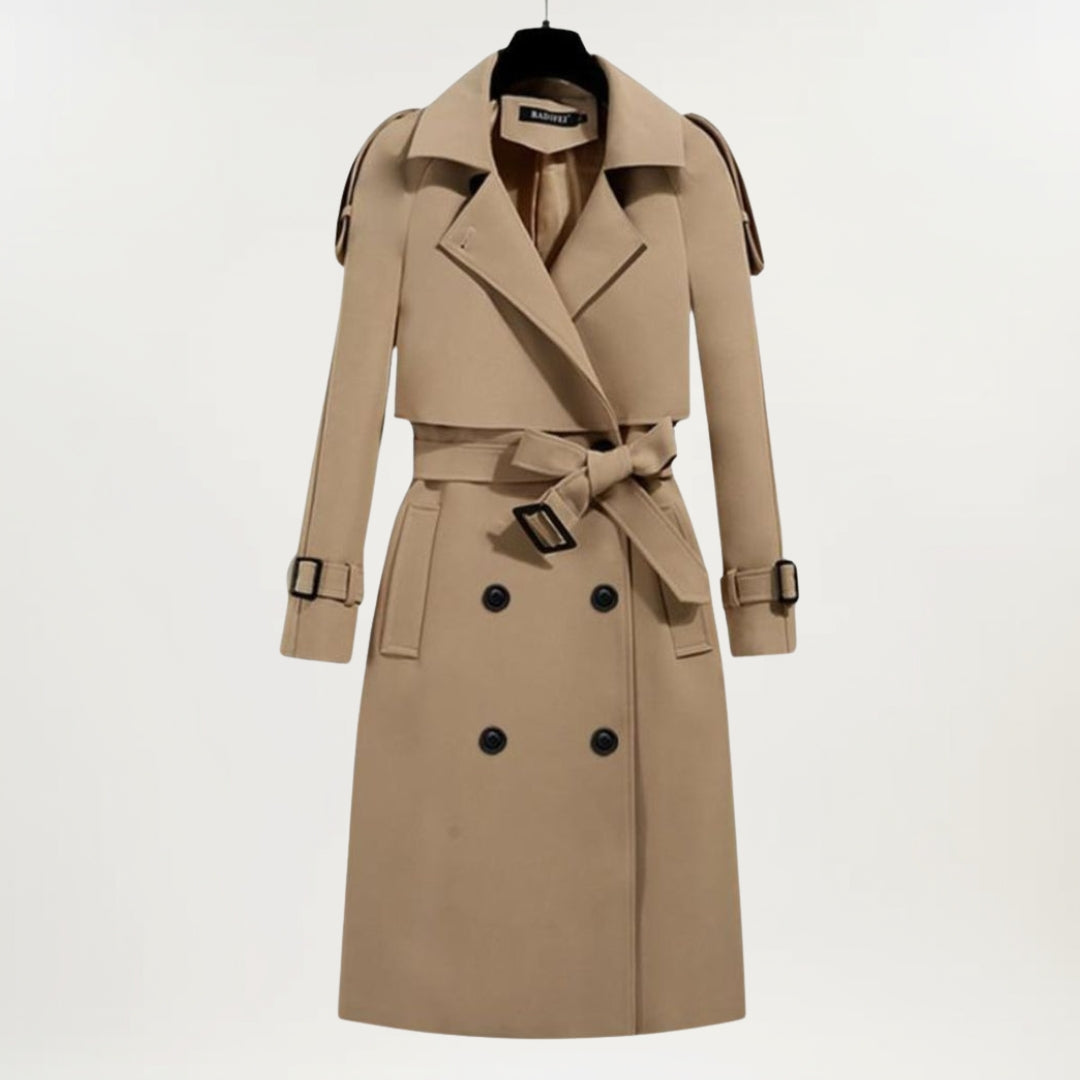Women's Double Breasted Belted Trench Coat
