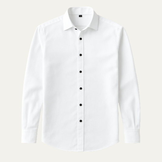 Men's Linen Tailored Shirt Contrast Buttons - Fashinoza