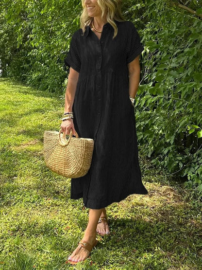 Women's Striped Button Front Dress