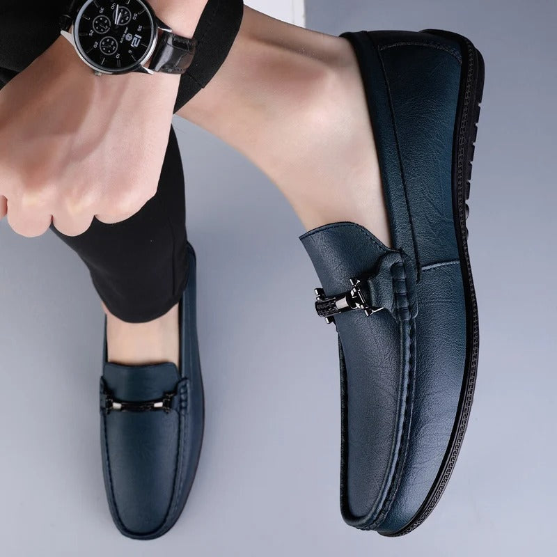 Men's Slip-On Loafers Formal Leather Black