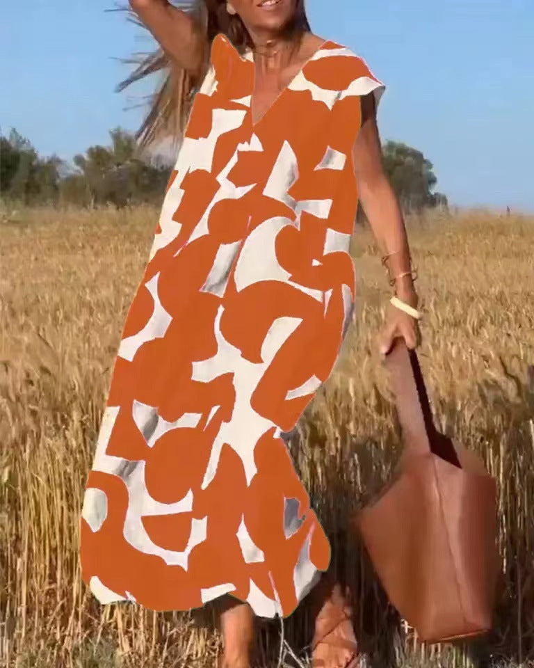 Women's Abstract Lace Maxi Dress
