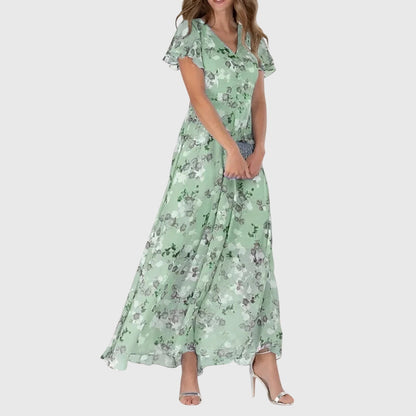 Jacklyn | Womens Floral V Neck Maxi Dress