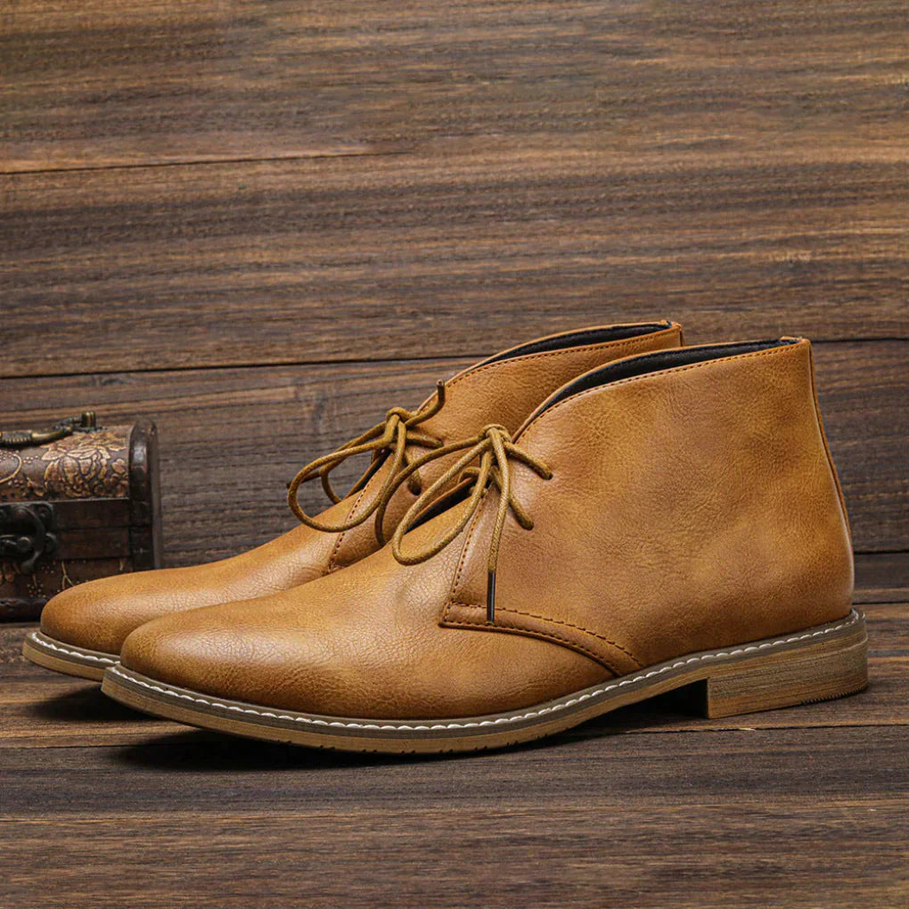 Men's Desert Boots Vintage Leather Brown - Fashinoza