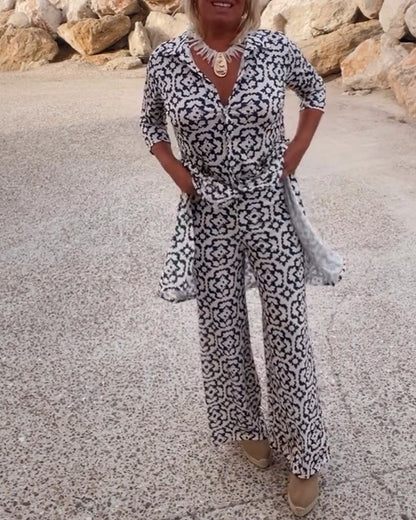 Women's Printed Two Piece Set Everyday Wear