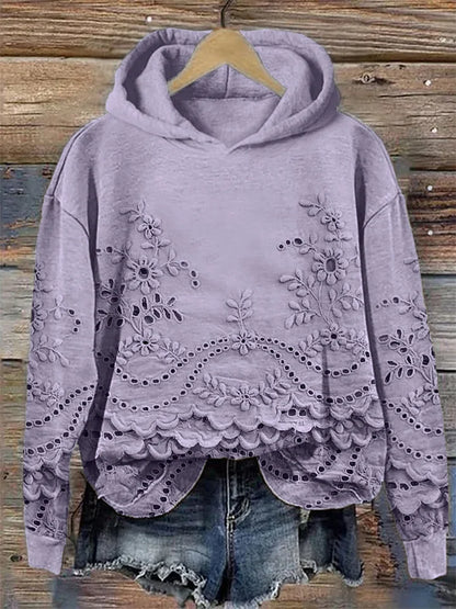 Women's Hoodie Decorative Cutout Detailing
