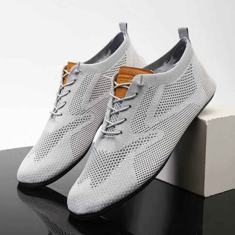 Men's Slip On Shoes Knit Low Lace Detail