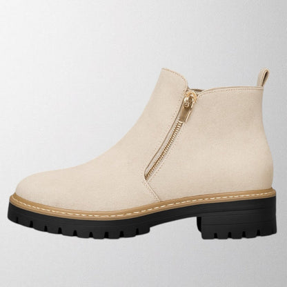 Women's Ankle Boots Zipper Lug Sole