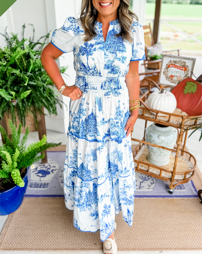 Women's Classic Toile Maxi Dress