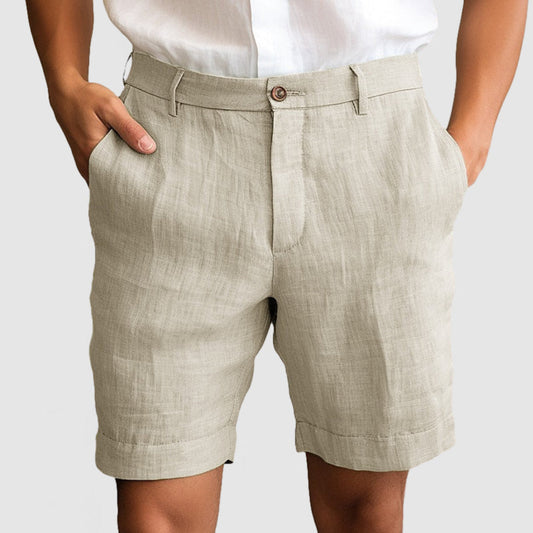 Men's Cotton Linen Shorts - Fashinoza