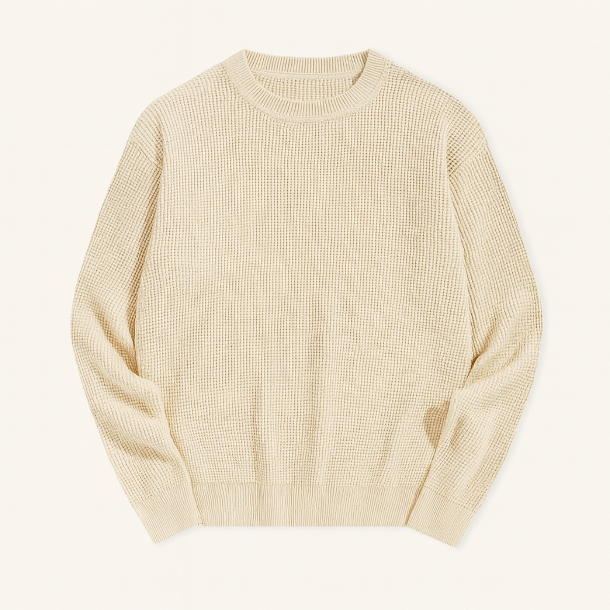 Men's Textured Knit Crew Neck Sweater - Fashinoza
