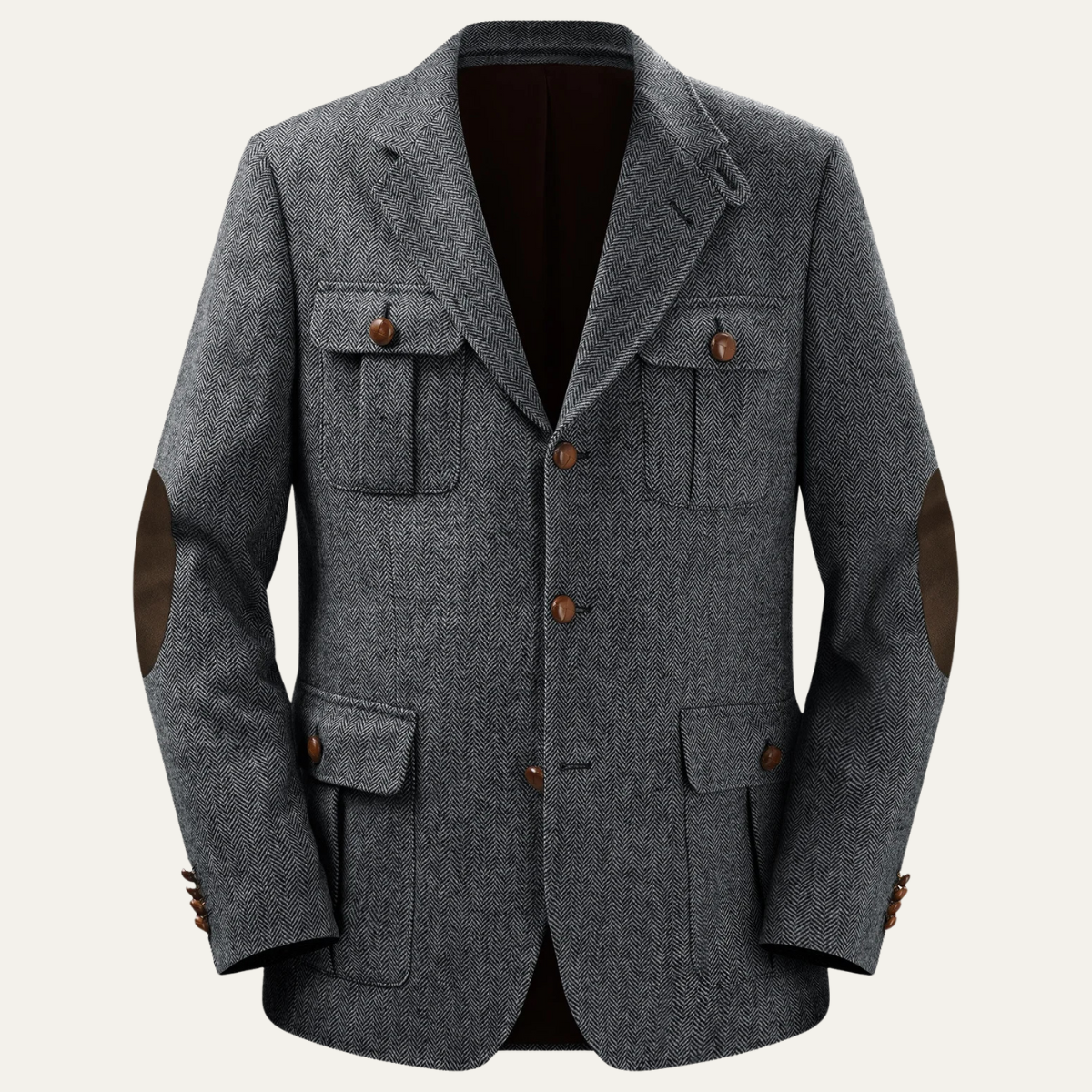 Men's Tweed Blazer Jacket Elbow Patches - Fashinoza