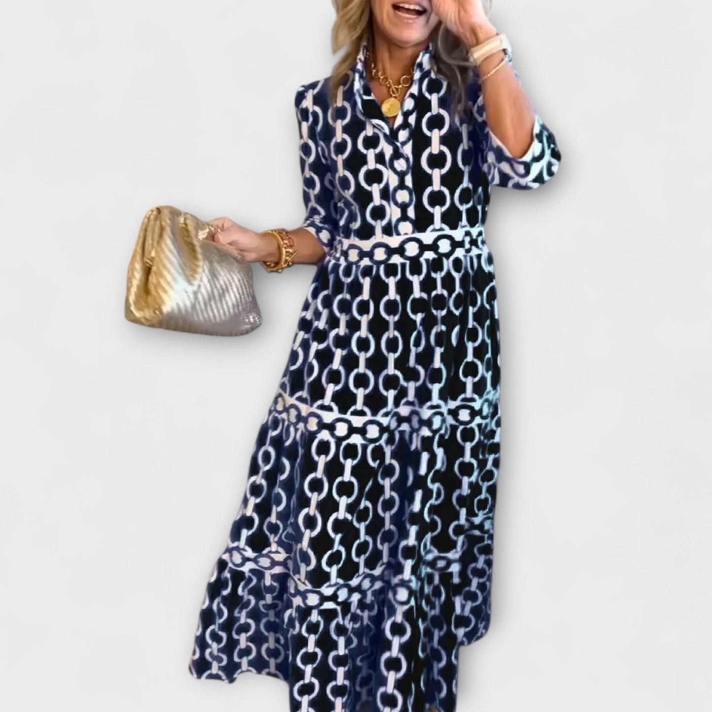 Wendy Women's Chain Pattern Midi Dress